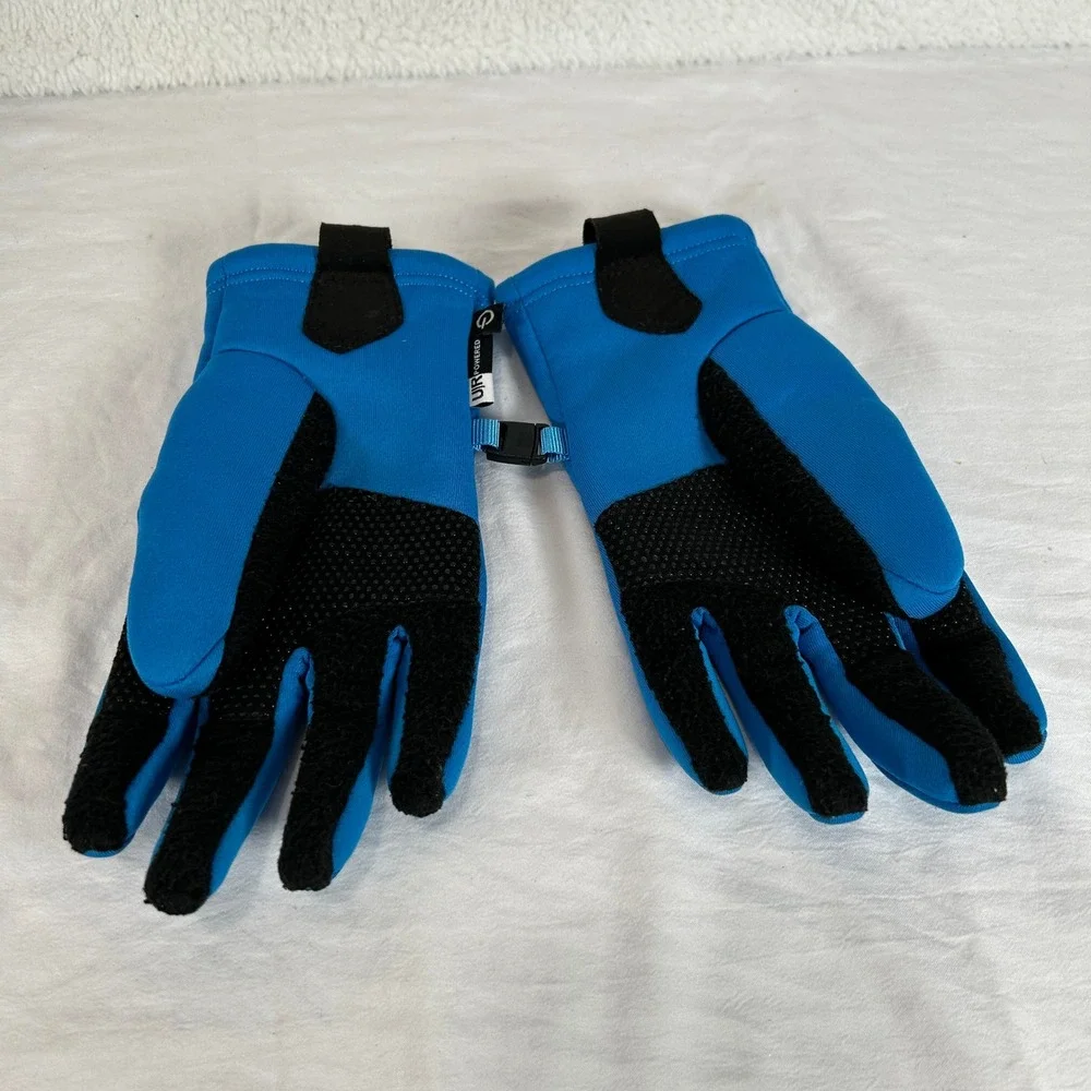 The North Face Blue Black Fleece Lined Gloves Youth Size M Insulated‎ Waterproof